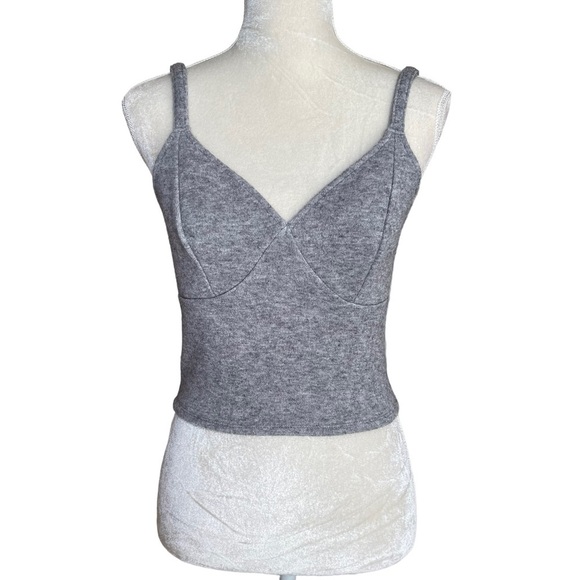 Express Women’s Sweater Knit Cami Size S Sweetheart Neckline Gray Cozy Neutral - Picture 1 of 7